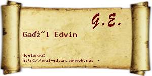 Gaál Edvin névjegykártya